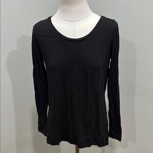 LOFT Black Fitted Long Sleeve Tee